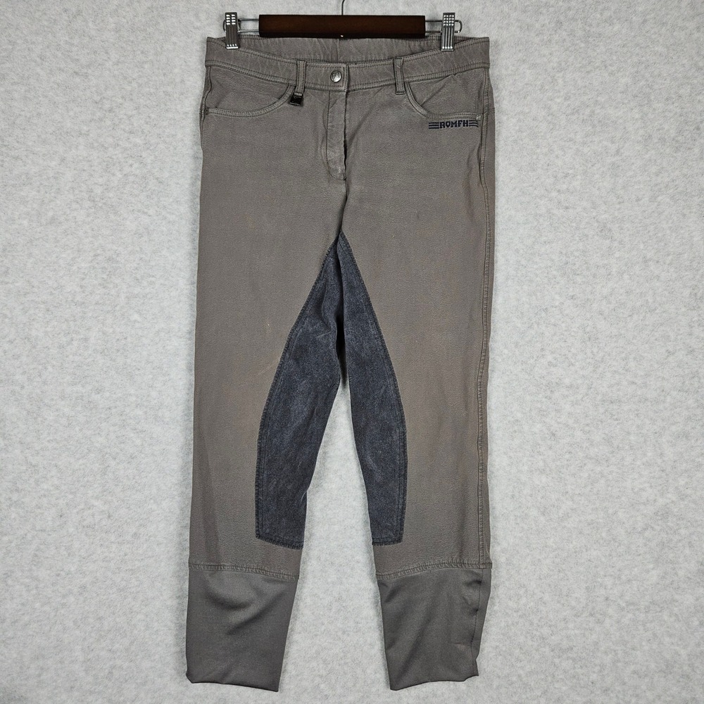 Romfh Women 30R Gray Breeches Full Seat Equestrian Riding Pants Horseback Riding
